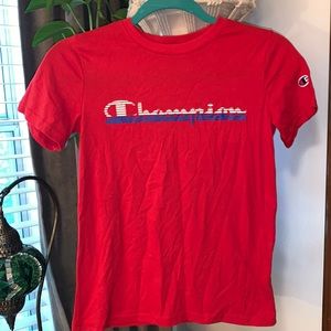 Champion boys red white and blue t-shirt size medium.